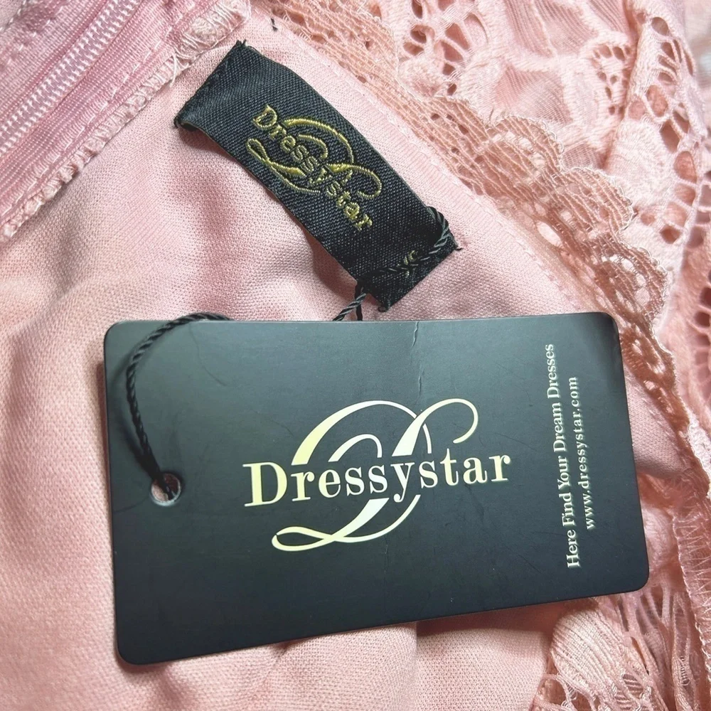 Dressystar Lace Cocktail Dress Hi-Lo Off Shoulder Bridesmaid Swing Formal Party - Picture 7 of 9